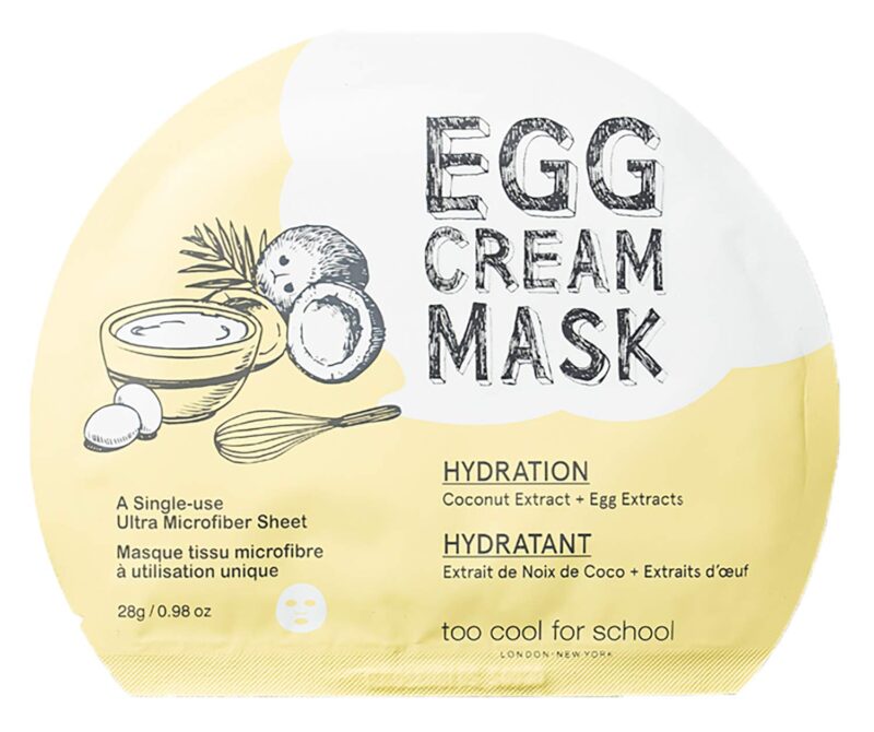 100 Pcs Too Cool for School Egg Cream Mask Hydration 1 Sheet