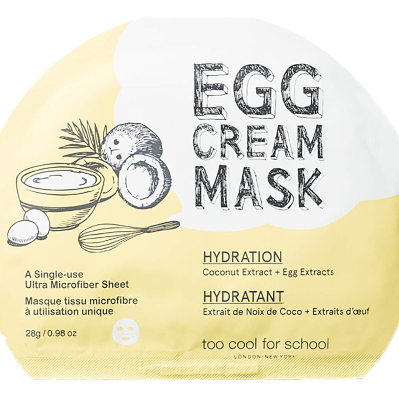 100 Pcs Too Cool for School Egg Cream Mask Hydration 1 Sheet